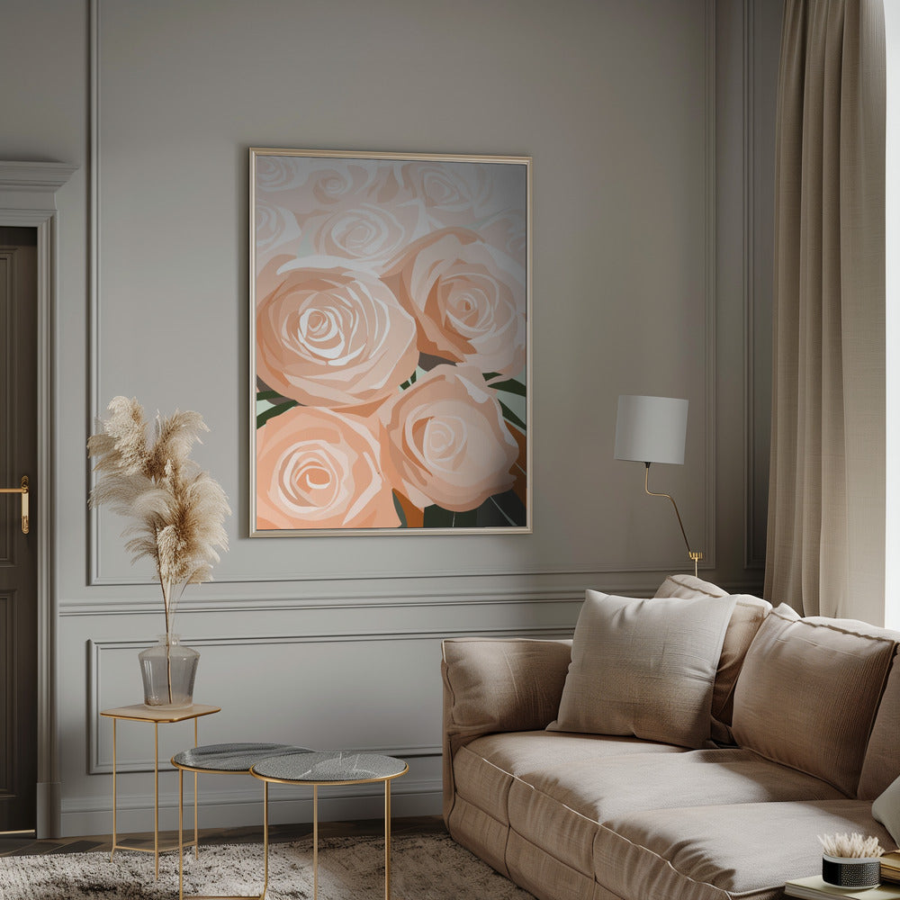 Coral roses Poster