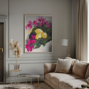 Bougainvillea and lemons Poster