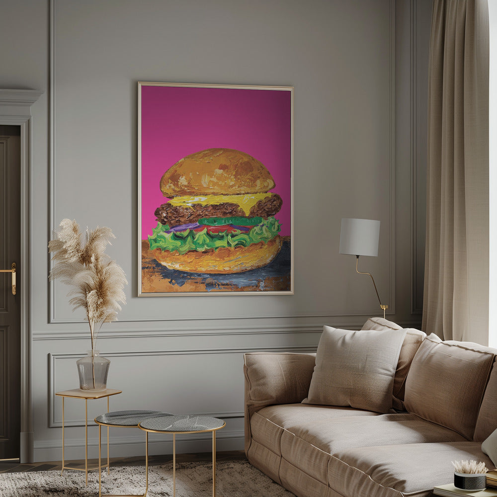 Burger Pink Poster