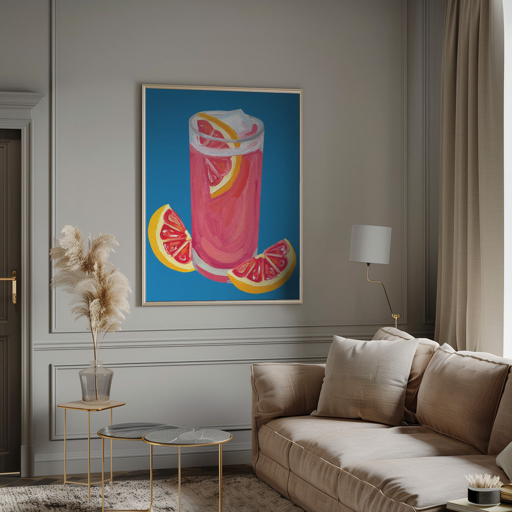 Grapefruit Paloma Blue Poster