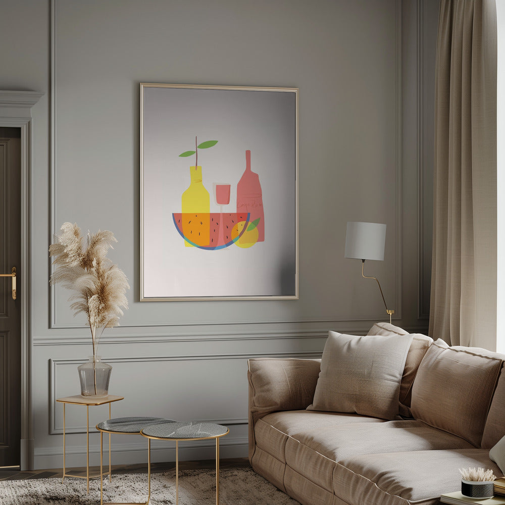 Still Life With Wine and Bottles Poster