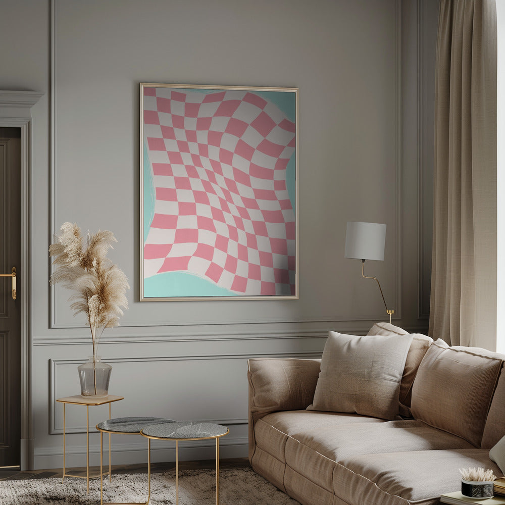 Pink Checker Cloth Poster