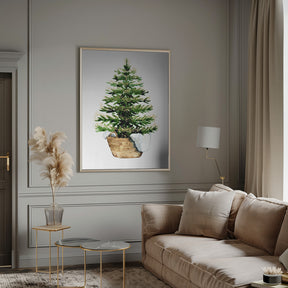 Cozy watercolor Christmas tree (2) Poster