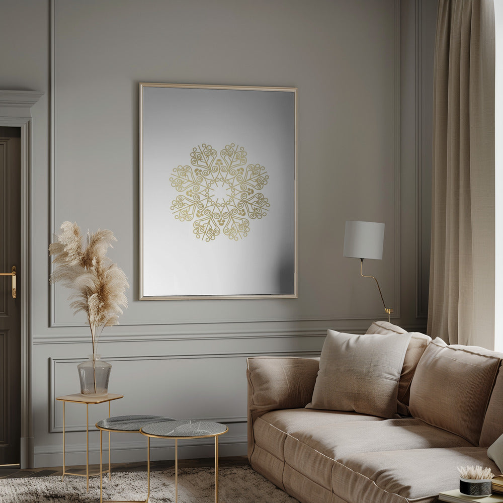 Gold lace snowflake (2) Poster