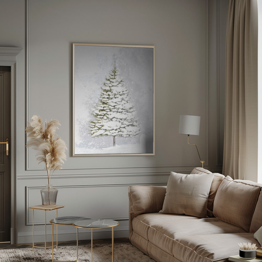 Lone fir in the snow Poster