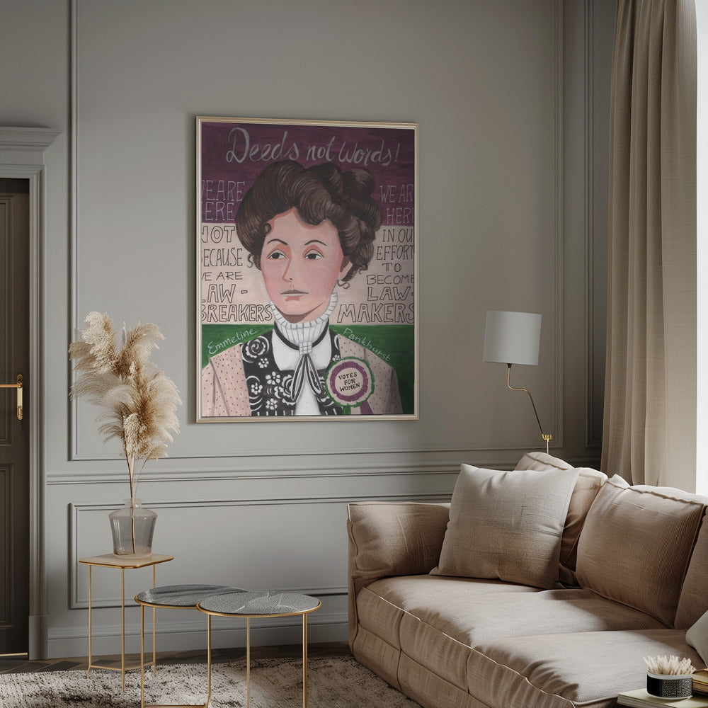 Portrait of a woman, Emmeline Pankhurst Poster