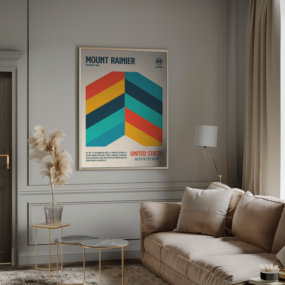 Mount Rainier National Park Travel Poster Poster