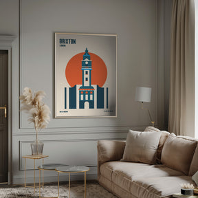 Brixton Tower Retro Travel Print Poster