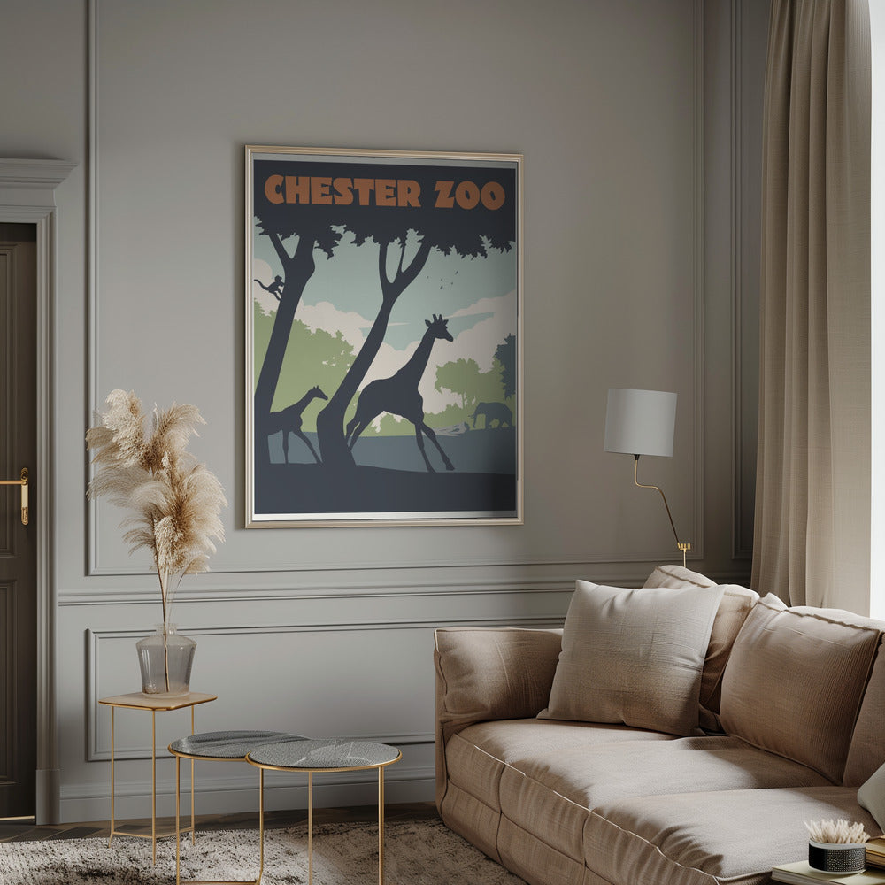 Chester Zoo Travel Print Poster