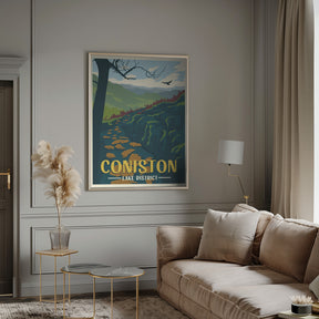 Coniston Lake District Travel Print Poster