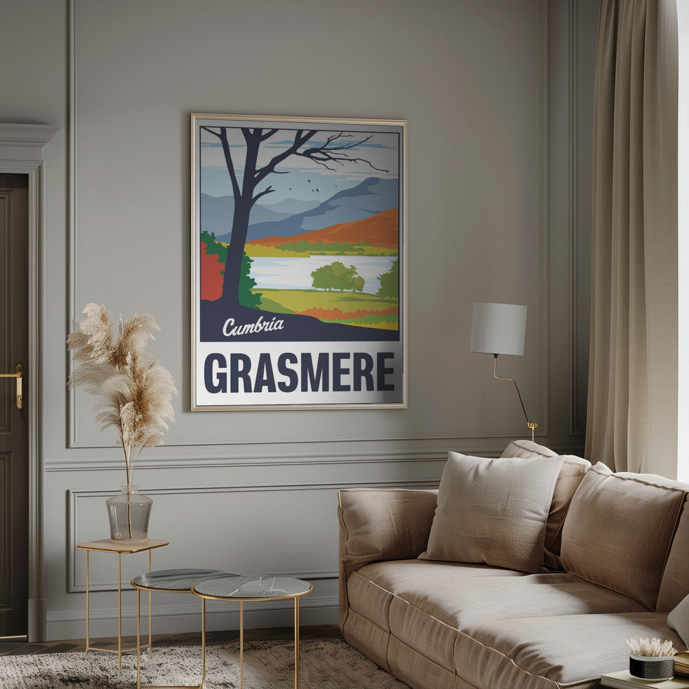 Grasmere Lake District Travel Print Poster