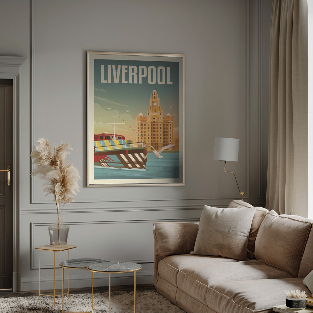 Liverpool Liver Building Travel Print Poster