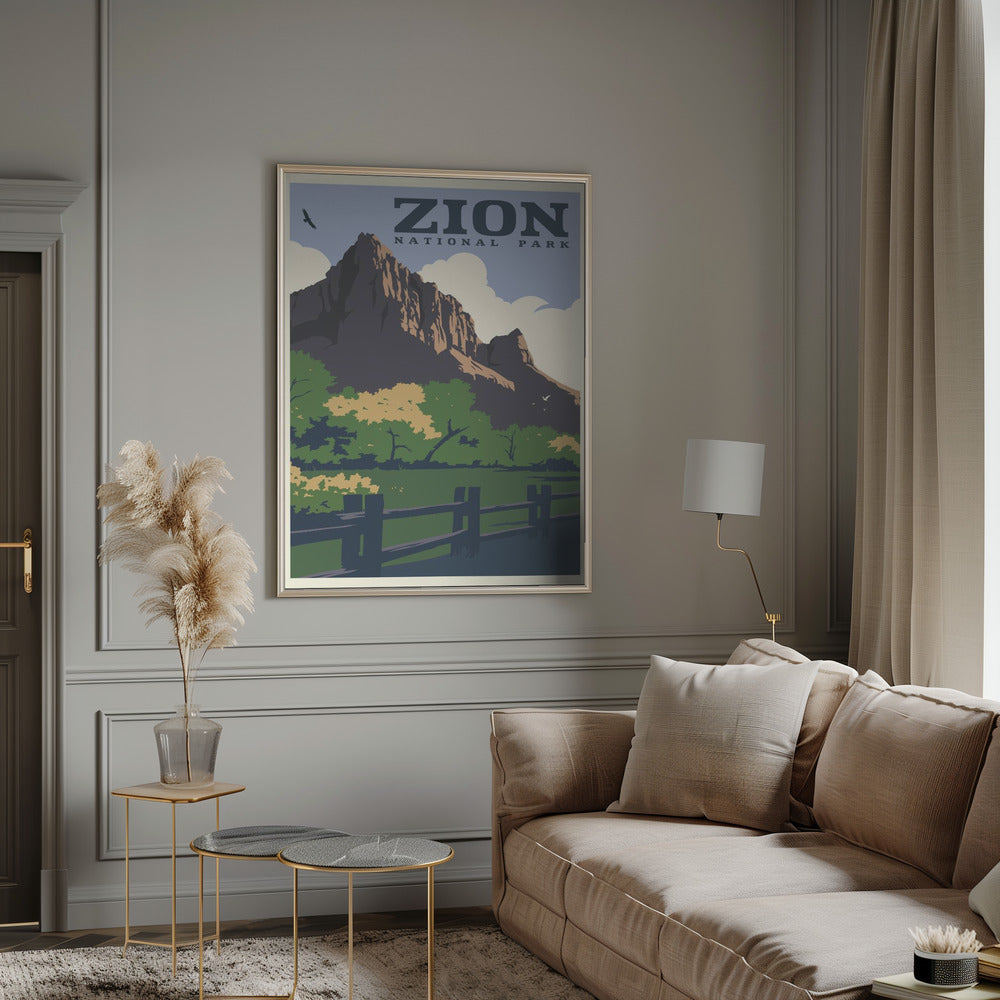 Zion National Park Travel Print Poster