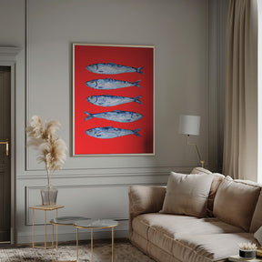 Sardines Berry Red Poster