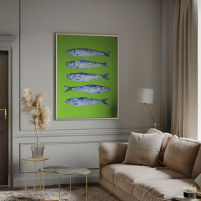 Sardines Lime Green Poster