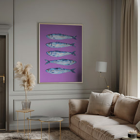 Sardines on Purple Poster