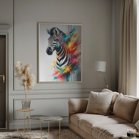 Colorful Zebra Poster