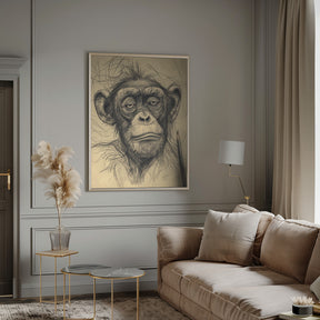 Monkey drawing Poster