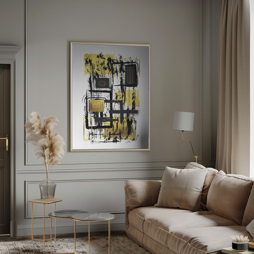 ABSTRACT ART Construction Plan Poster