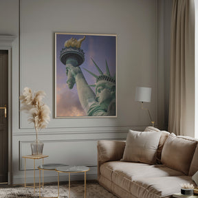 NEW YORK CITY Statue of Liberty at sunset Poster