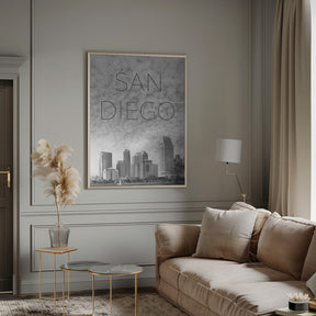 SAN DIEGO Skyline | Text Poster