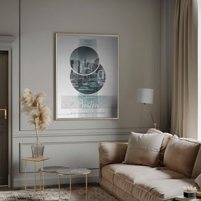 Poster Art BOSTON Waterfront | turquoise marble Poster