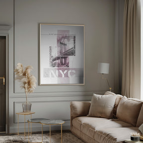 Poster Art NYC Manhattan Bridge | pink marble Poster