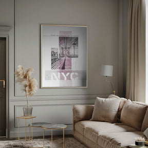 Poster Art NYC Brooklyn Bridge | pink marble Poster