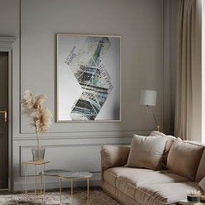 Modern Art Eiffel Tower Coordinates Poster