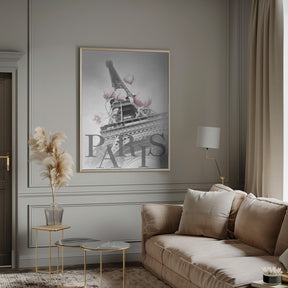 PARIS Magnolia Eiffel Tower Poster