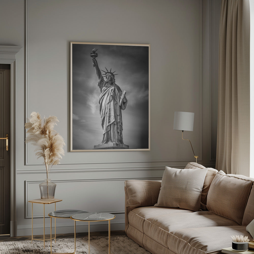 NEW YORK CITY Monochrome Statue of Liberty Poster