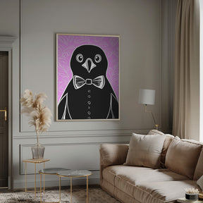 Penguin with bow tie Poster