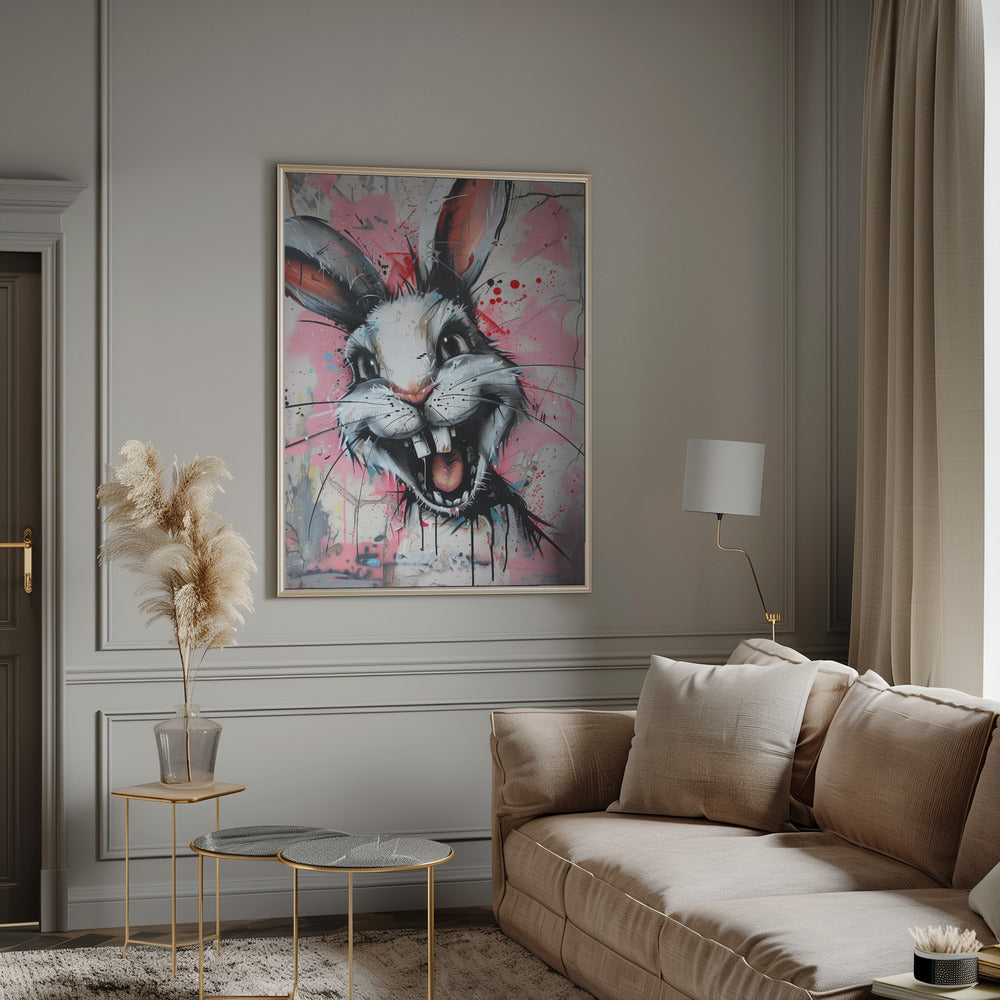 Creepy laughing bunny Poster