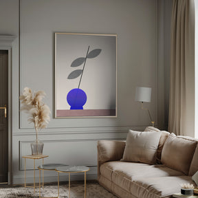 Blue round vase Poster