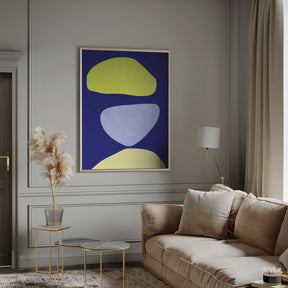 Abstract Forms Blue and yellow Poster