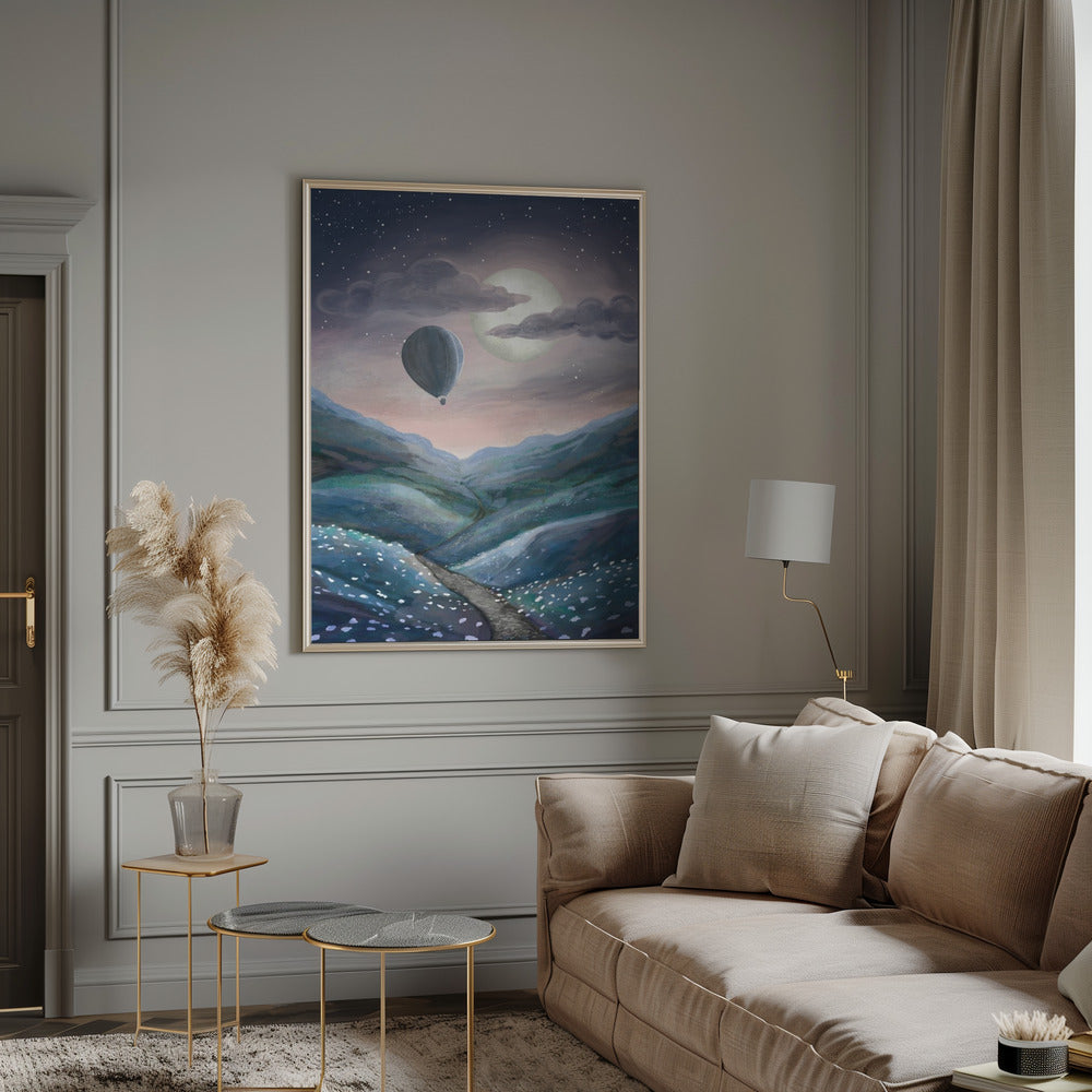 Moonlight landscape Poster