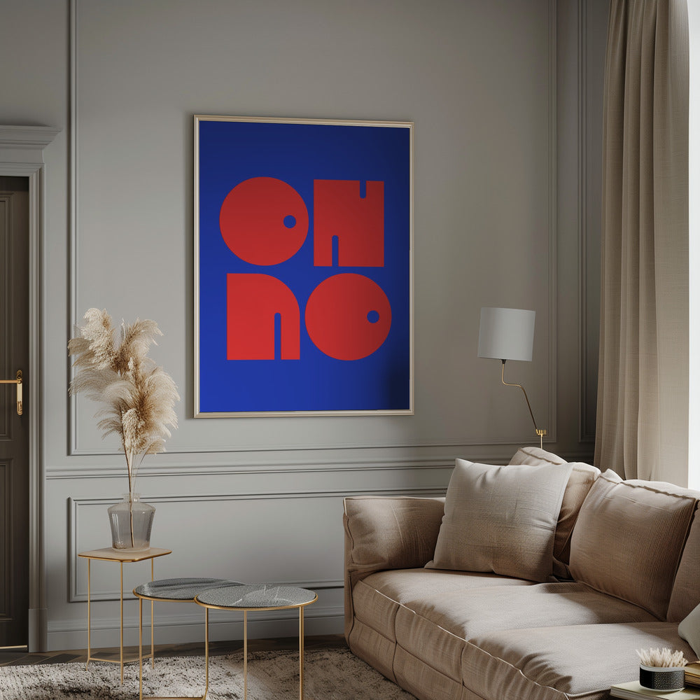 Oh No Dark Blue Recovered.psdratio 3x4 Print By Bohonewart Poster