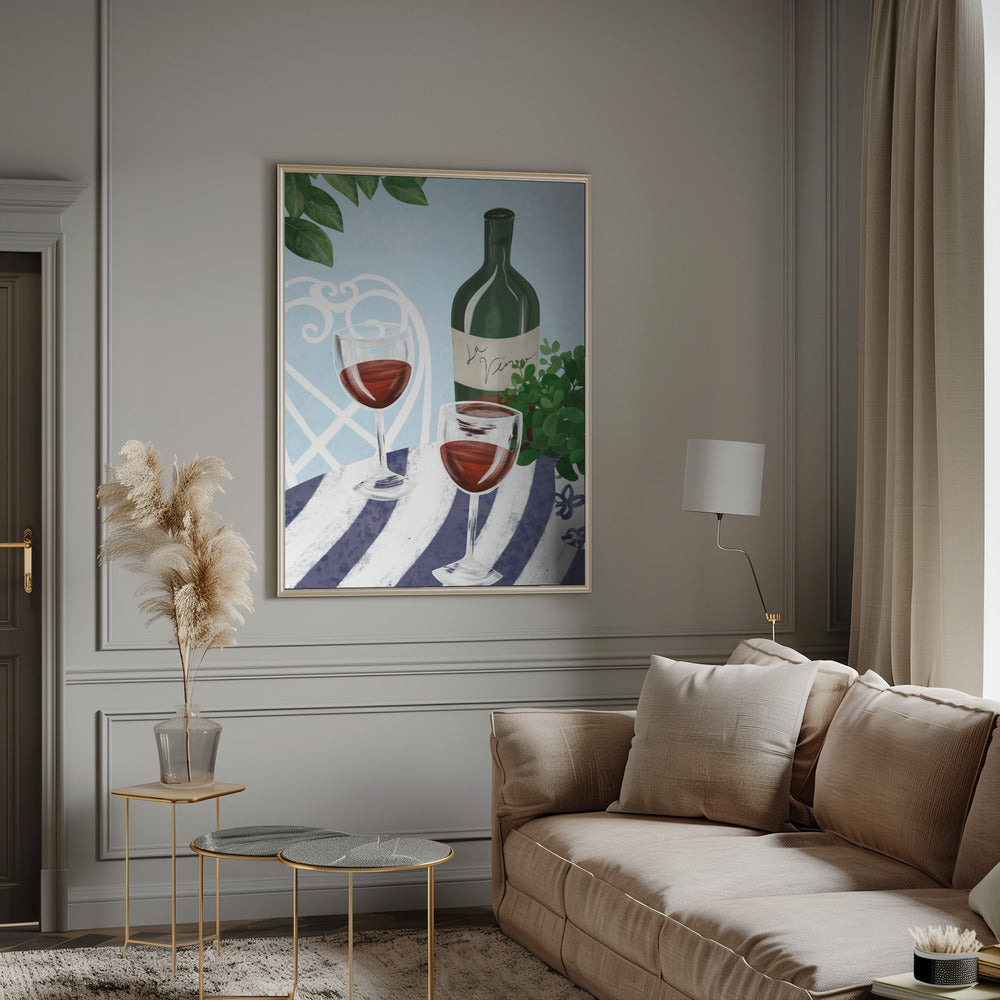 Red wine under the tree Poster