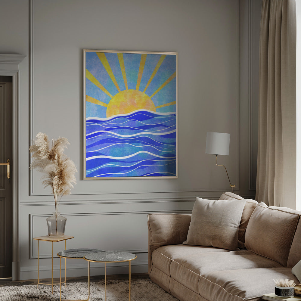 Sea Sunset Blue Poster