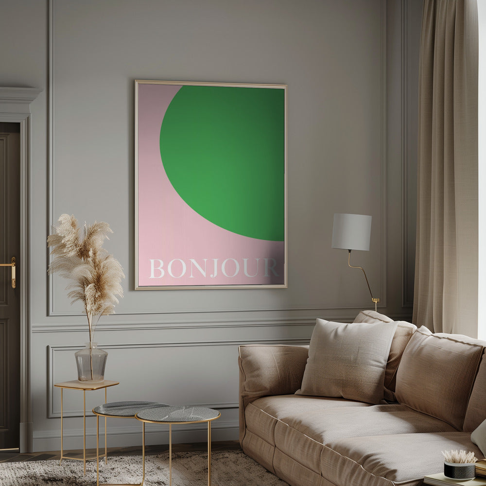 Bonjourpinkgreen Size24x36 Poster
