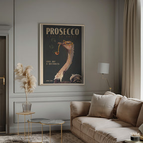 Art Deco Prosecco Wall Art Of An Ostrich Poster