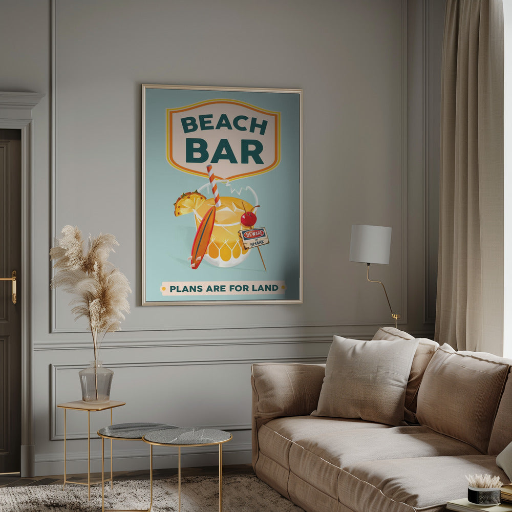 Beach Bar Summer Tropical Cocktail Bar Art Poster