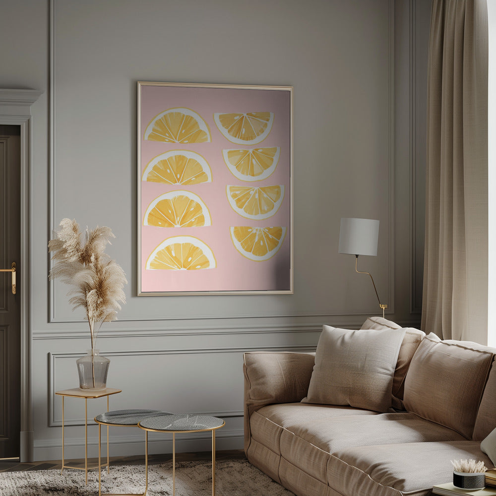 Sliced Lemons Poster