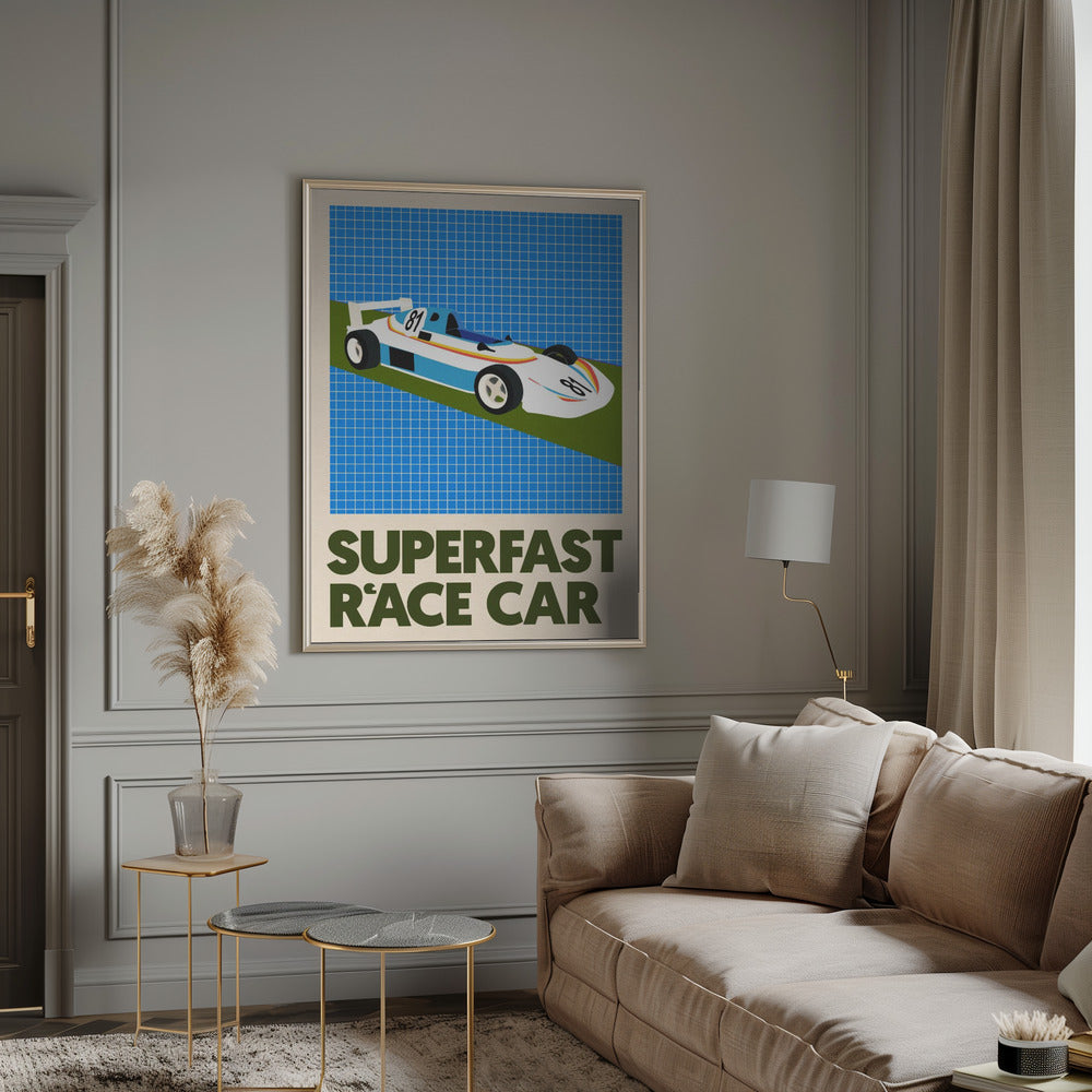 Superfast Race Car Poster