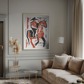 Abstract Horse Rider Poster