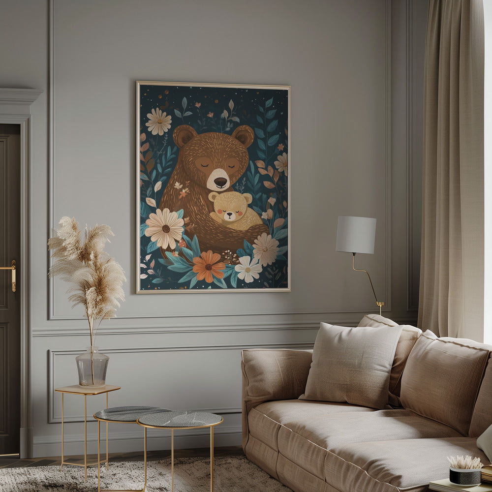 Mama Bear With Cub Poster