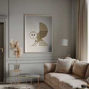 Golden Animals - Barn Owl (White) Poster