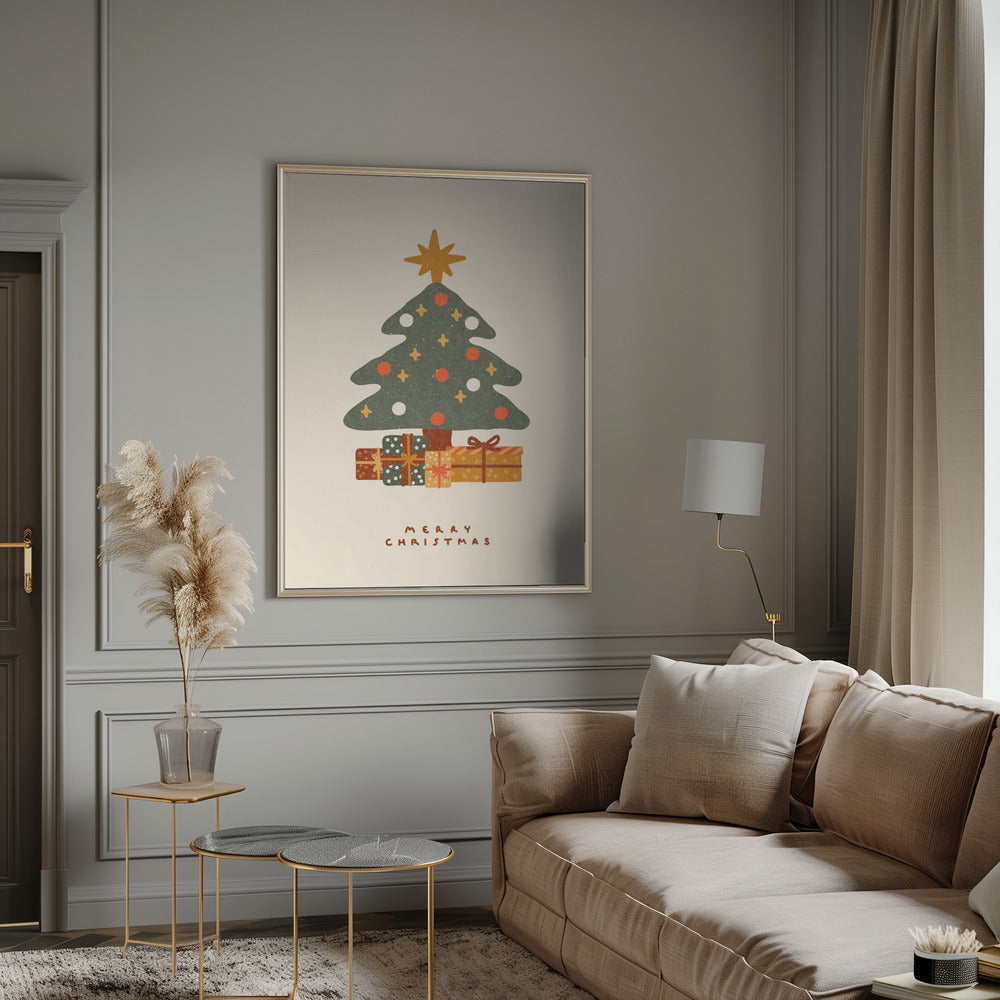 Christmas tree with gifts Poster