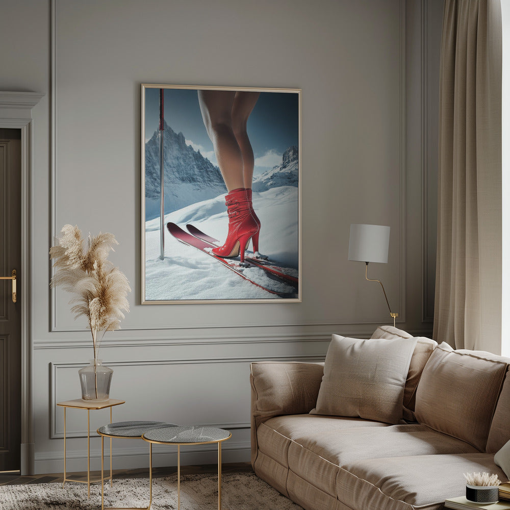 Ski Glamour High Heels Poster