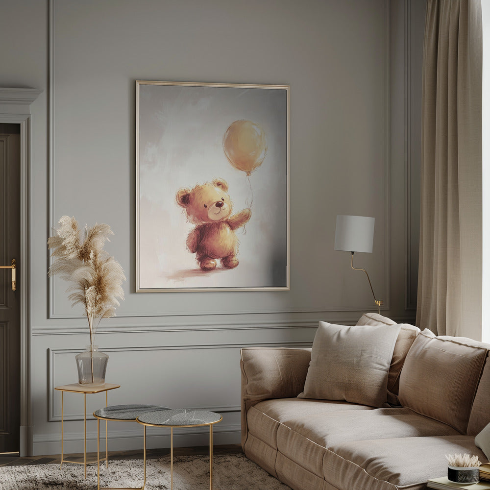 Teddy Bear and Balloon Poster